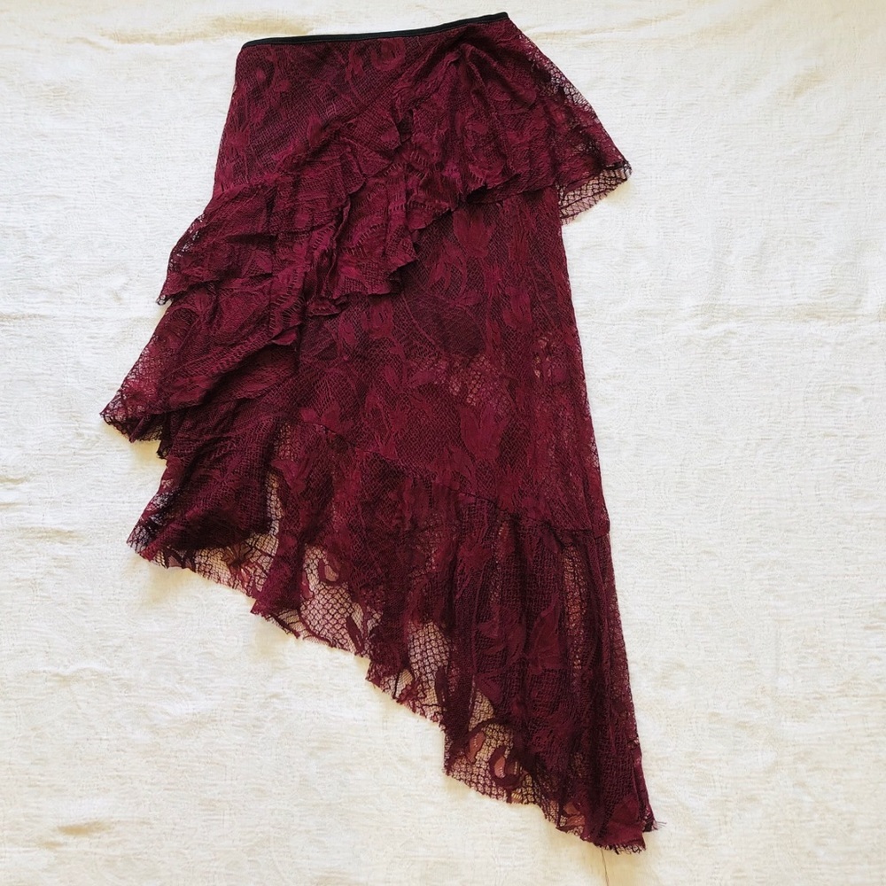 Ark & Co. sexy Burgundy Lace Skirt**Small - Picture 3 of 8